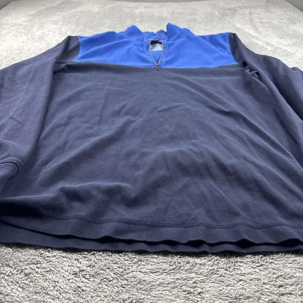 Banana Republic Sweater Mens‎ XL Blue Black 1/4 Quarter Zip Pullover Sweater